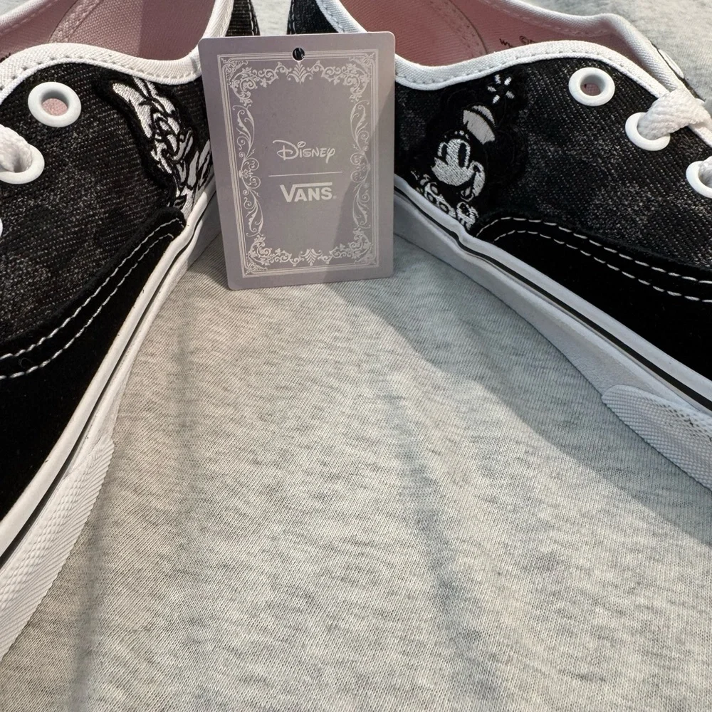 Disney Vans Black and White Sneakers 100 year anniversary Rare special edition